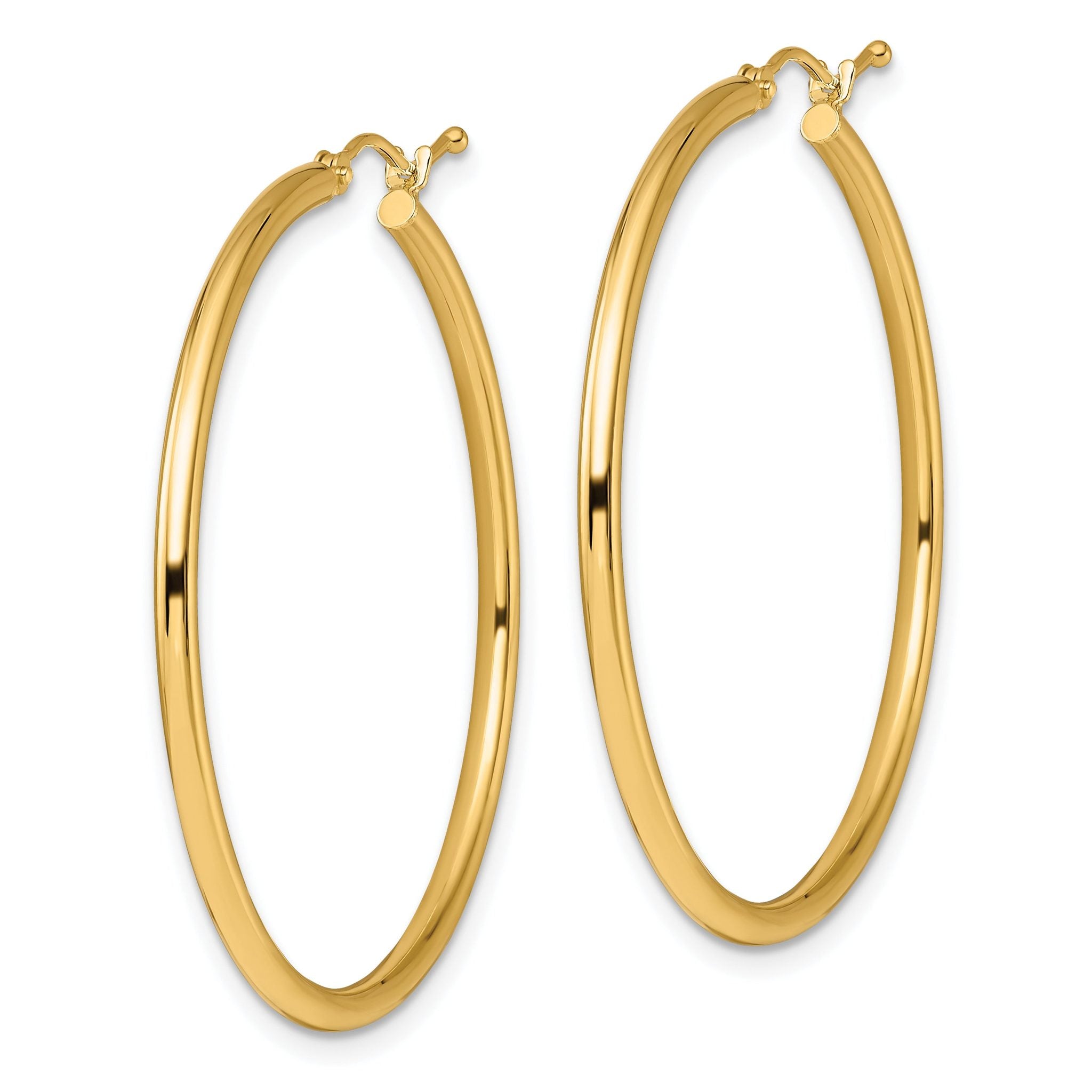 10K Polished Hinged Hoop Earrings Secondary image
