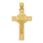 14K Gold San Benito Crucifix Pendant, Reversible Polished Design