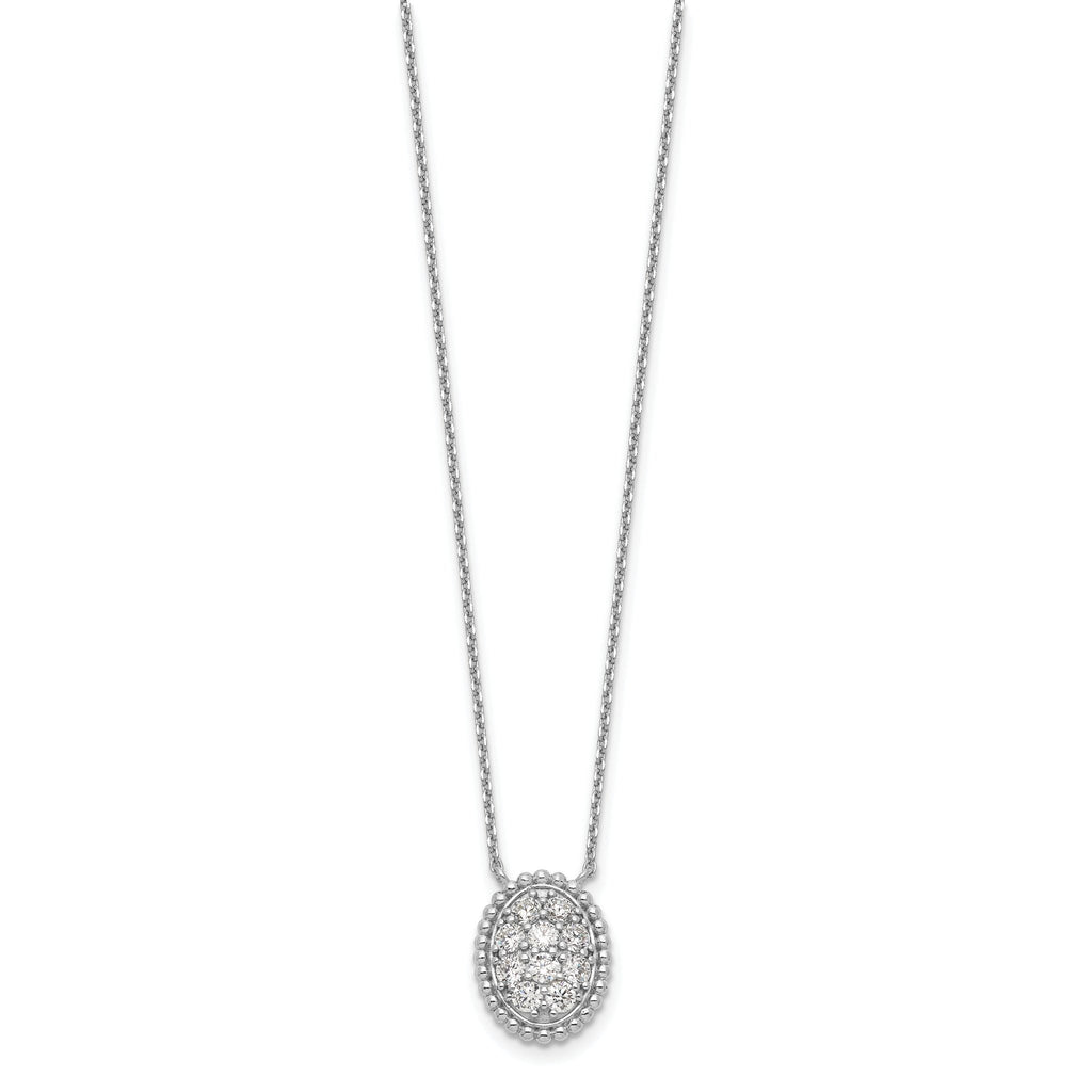 Sophia Jewelers Sterling Silver CZ Unisex 18 Elegant Necklace