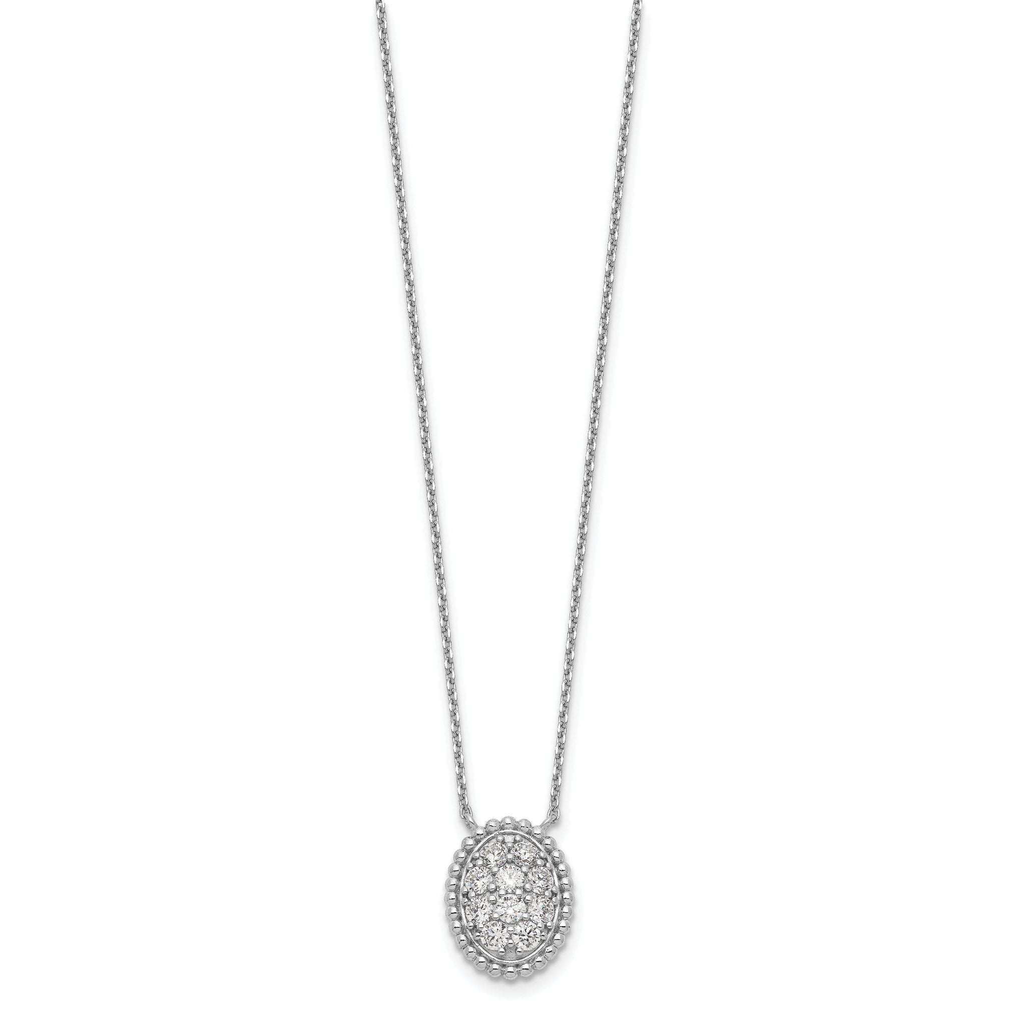 Sophia Jewelers Sterling Silver CZ Unisex 18 Elegant Necklace