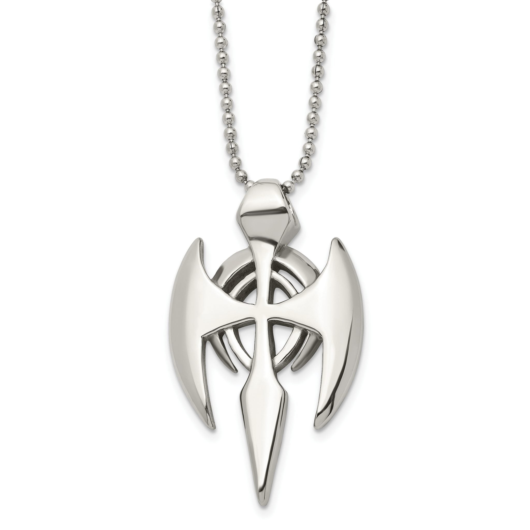 Gothic Cross Pendant Necklace in Stainless Steel