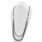 Sterling Silver Gold-plated Multi Stone Adj. 17in or 40in Necklace