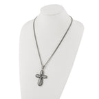 Stainless Steel Antiqued & Polished Crucifix Necklace