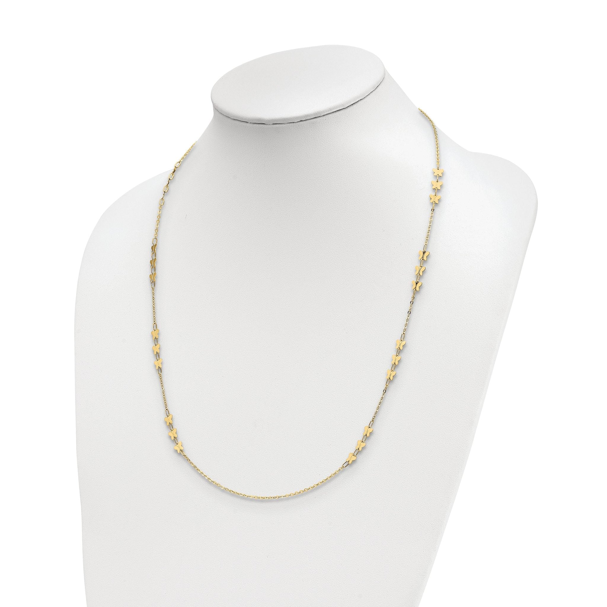 14k Polished Butterfly Necklace