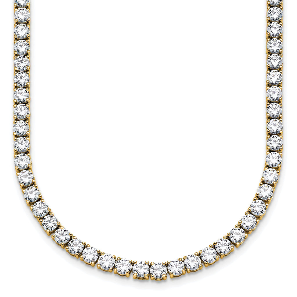 14k 20 carat Lab Grown Diamond VS/SI+ G+ Complete Round 20 inch Straight Tennis Necklace