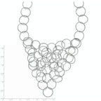 Sterling Silver 925 Fancy Link Necklace with Polished Textured Finish