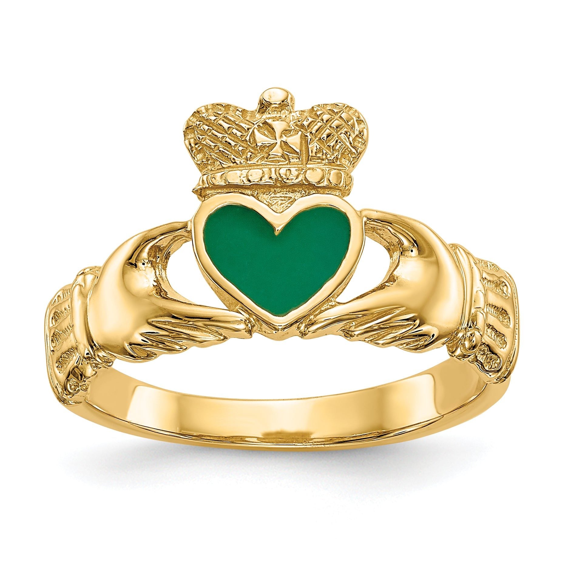 14k Enamel Claddagh Ring Main image