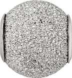 Sterling Silver 925 Rhodium Plated Hollow Bead with Laser Cut Design