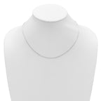 14K White Gold 1.4mm Flat Cable 1in+1in Adjustable Chain