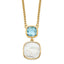 Sterling Silver Gold-plated 1.95BT Blue Topaz & MOP w/2 in ext. Necklace