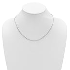 SS Rh-plated 1.5mm Box 1in+1in Adjustable Chain