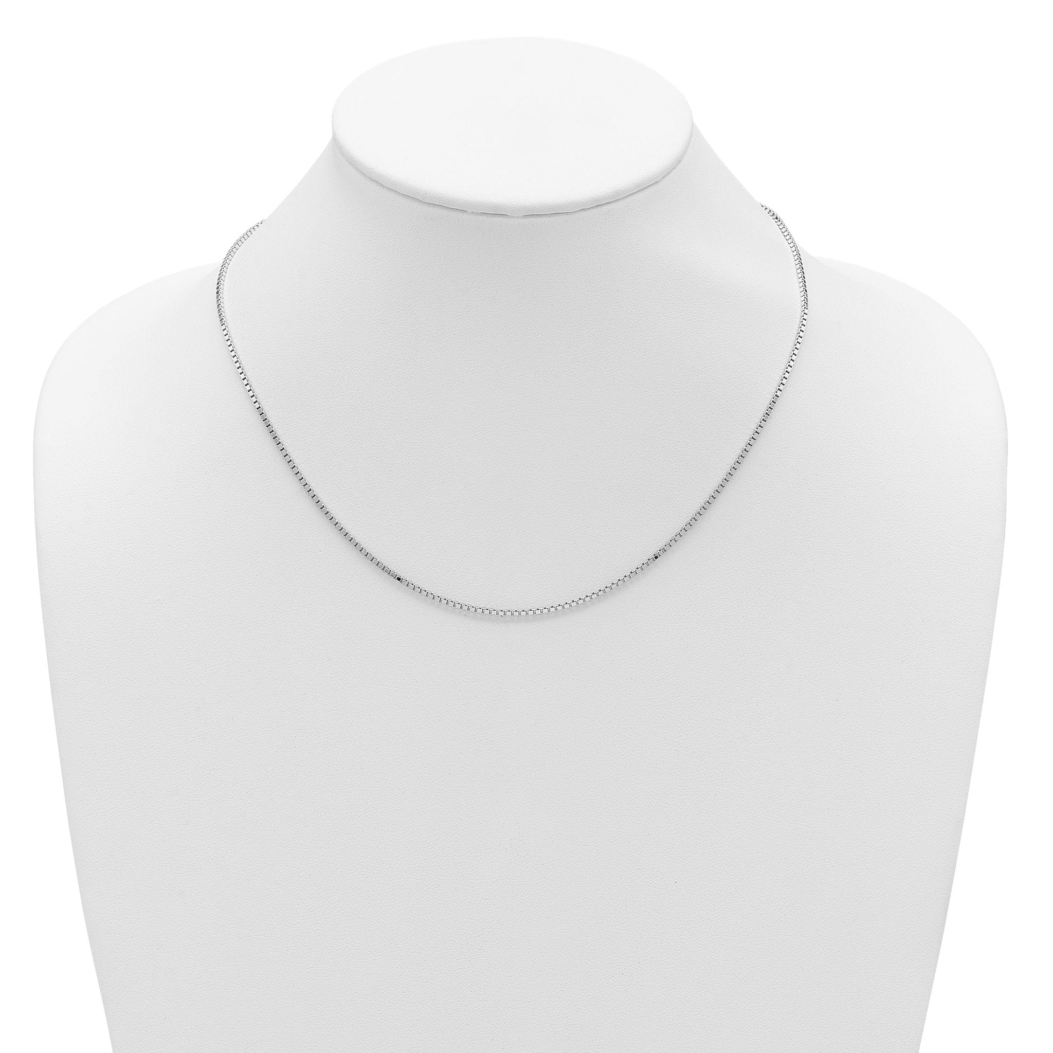 SS Rh-plated 1.5mm Box 1in+1in Adjustable Chain
