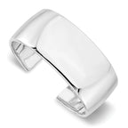 Sterling Silver 925 Polished Cuff Bangle with Rhodium Plating Elegant Handcrafted Design