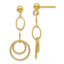 10K Gold Dangle Earrings with Polished Textured Finish, Handmade Elegance