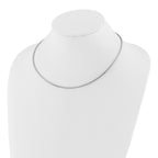 14K White Gold 2mm Round Omega Necklace