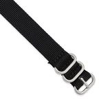 Military Ballistic Nylon Watch Band in Black, 22mm