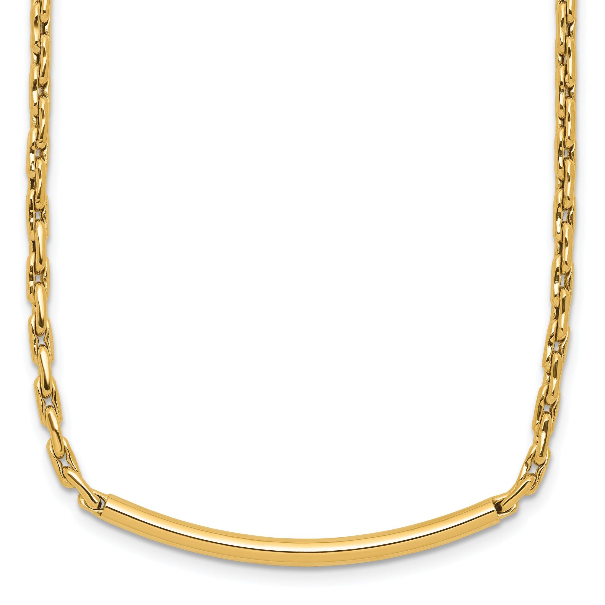 14K Polished Fancy Link Bar w/.5in ext. Necklace Main image