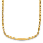 14K Polished Fancy Link Bar w/.5in ext. Necklace
