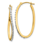 14K Gold Diamond Twist Hoop Earrings with Polished Finish  Elegant and Lightweight