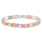 10K Rose and White Gold X/O Fancy Bracelet