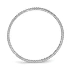 Sterling Shimmer Sterling Silver Rhodium-plated 93 Stone CZ Bangle Bracelet