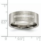 Inlay Wedding Band in Titanium & Sterling Silver, 8mm
