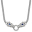 Sterling Silver Rhodium-Rhodium-Plated Blue and Clear CZ Elephant Head Necklace