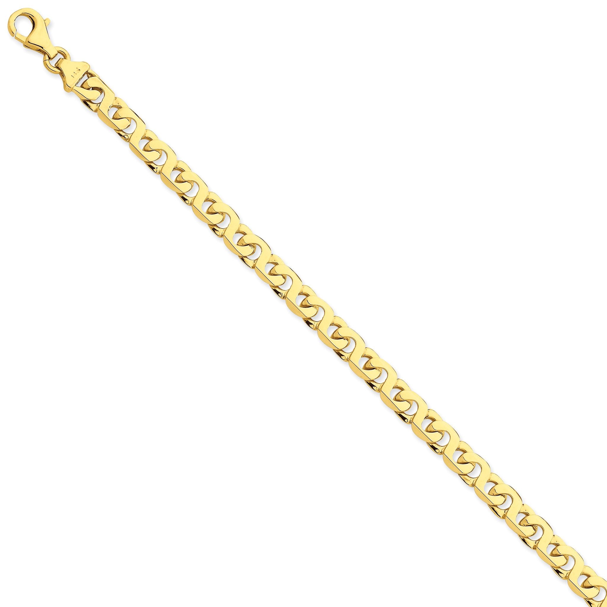14K Gold Fancy Link Bracelet with Hand-Polished Elegant Finish Main image