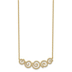 Sophia Jewelers Sterling Silver Gold-Tone CZ Swirl Necklace Unisex