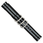 Two-Piece Ballistic Nylon Watch Band in Black & Grey, 24mm