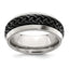 Edward Mirell Titanium Wedding Band with Engravable Black Ti Accents