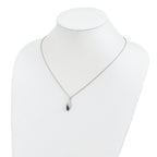 White Night Sterling Silver Rhodium-plated Blue Diamond 18 inch Necklace with 2 Inch Extender