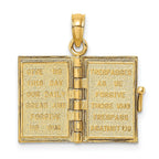14K 3-D Blue Enamel Bible Book w/ Moveable Pages Charm