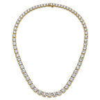 14k 100 3/4 carat Lab Grown Diamond VS+ F+ Complete Round 20 inch Graduated Tennis Necklace
