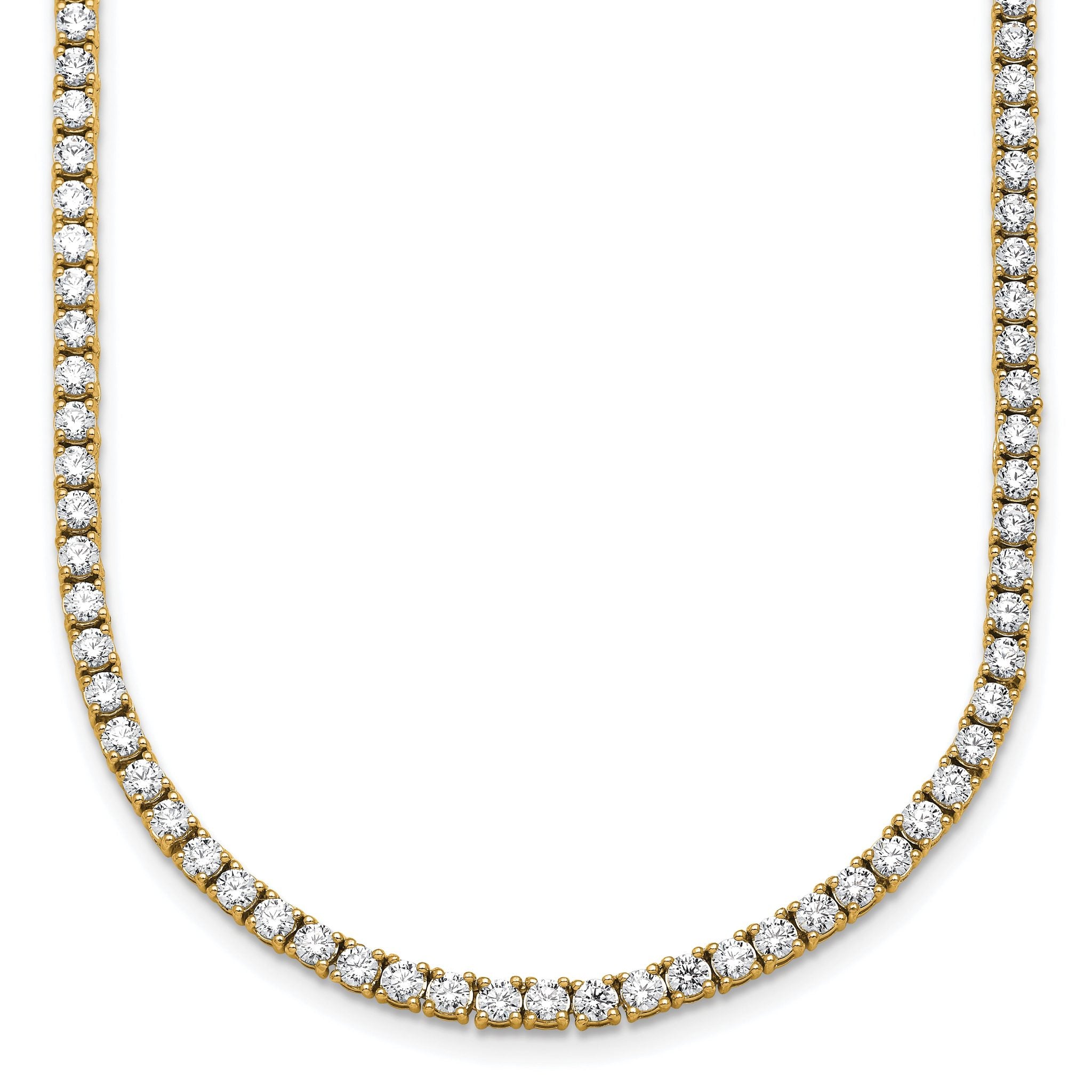 14k 9 carat Lab Grown Diamond VS/SI+ G+ Complete Round 18 inch Straight Tennis Necklace Main image