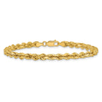 14K 7 inch 4.25mm Diamond-cut Rope with Lobster Clasp Chain