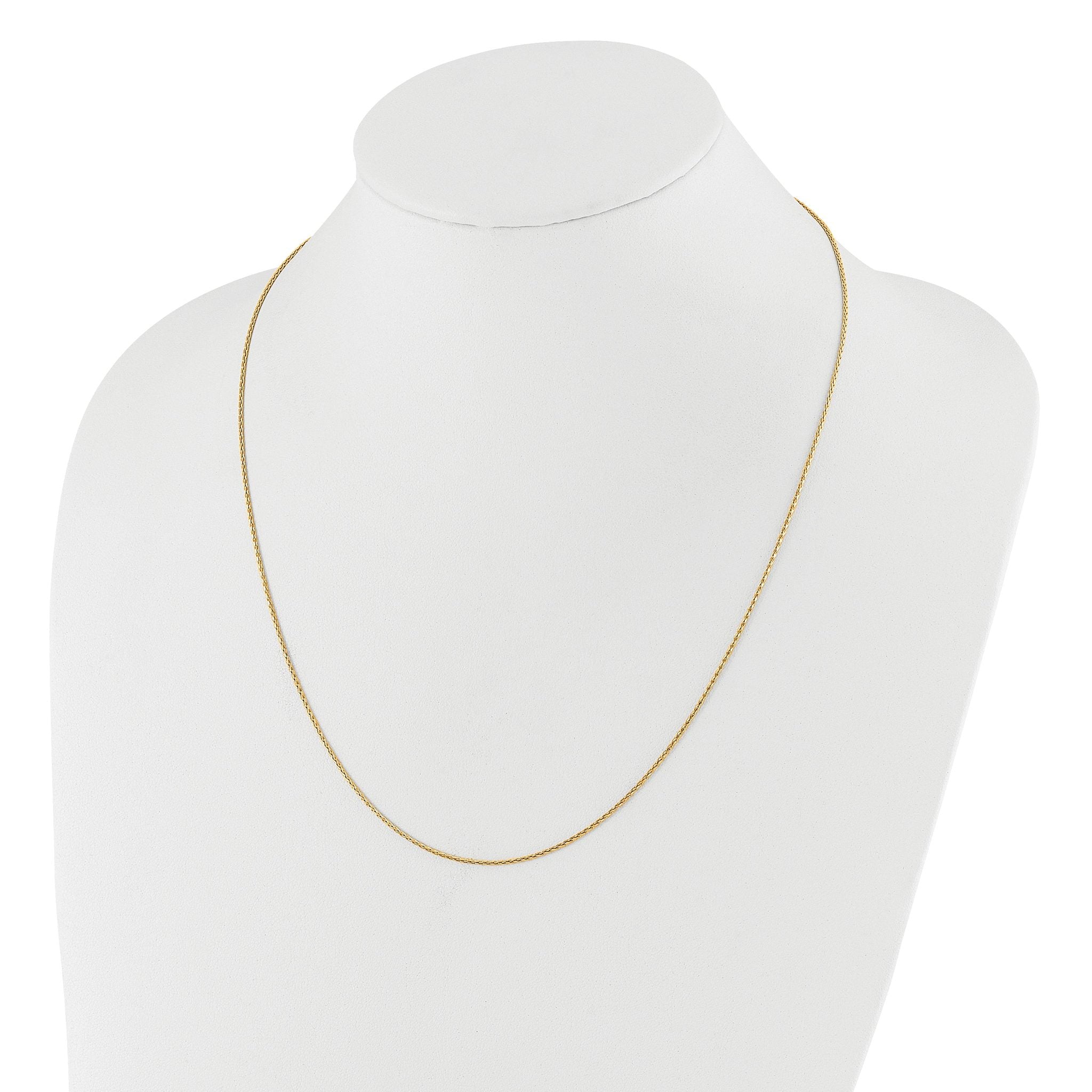 Sterling Silver Gold-plated Adjustable 1.1mm D/C Spiga Chain