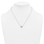 14k White Gold 1 carat Lab Grown Diamond VS+ F+ Complete 18 inch Three Stone Fashion Necklace