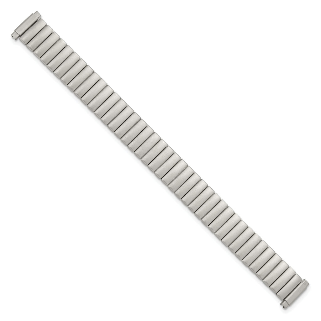 Ladies Satin Link Watch Band in Silver-Tone Stainless Steel