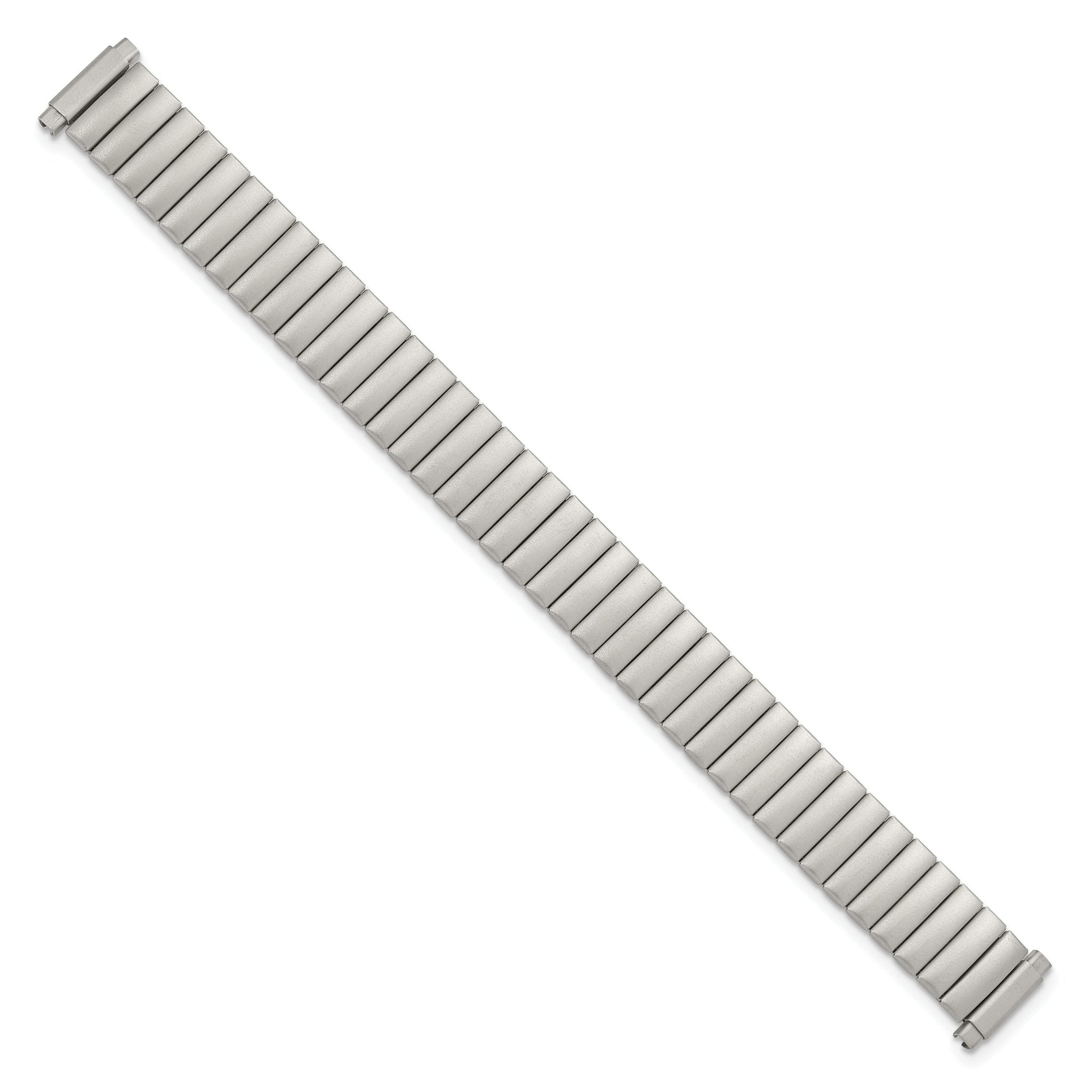 Ladies Satin Link Watch Band in Silver-Tone Stainless Steel