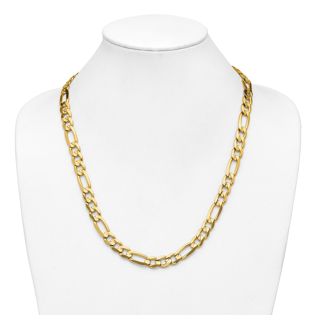 14k 10.0mm Concave Open Figaro Chain