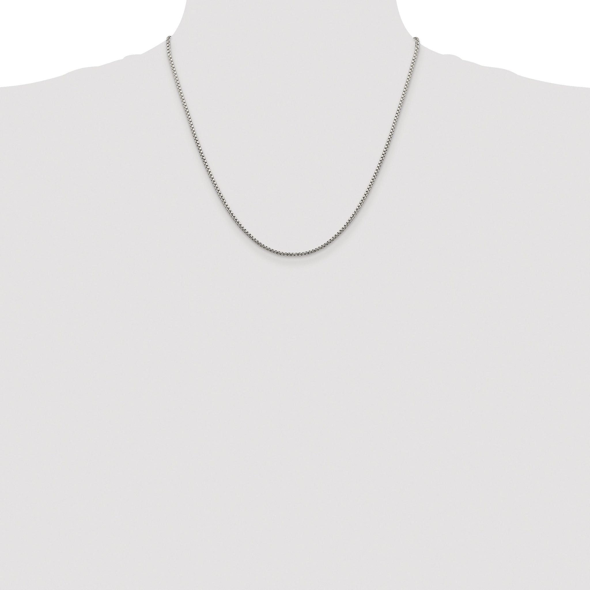 Diamond-Cut Round Box Chain Necklace in Sterling Silver