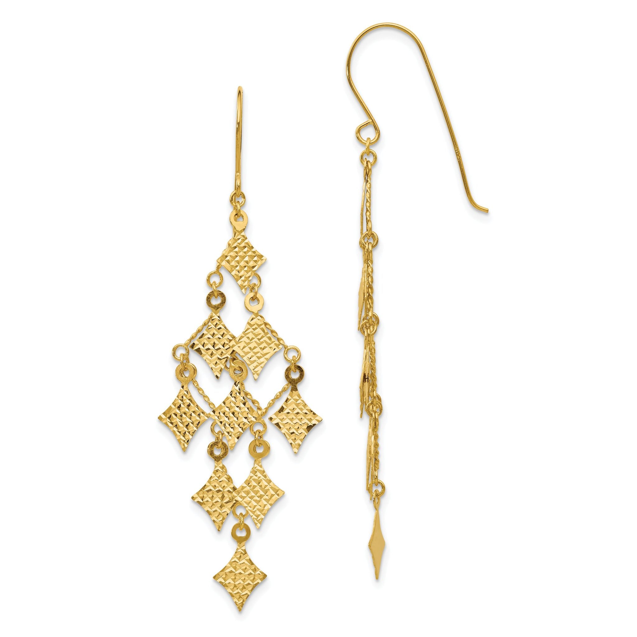14k Diamond-cut Chandelier Earrings Main image