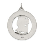 Sterling Silver 925 St. Christopher Medal with Antiqued Finish 41mm Solid Pendant