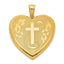 Sterling Silver Gold-tone Floral Cross Ash Holder Heart Locket