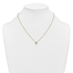 14k 1 carat Certified Lab Grown Diamond VS+ F+ Cushion Complete 18 inch Bezel Set Necklace