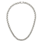 Sophia Jewelers Men's Polished Stainless Steel 24 Square Link Necklace