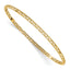 14K Polished and Textured Slip-on Bangle