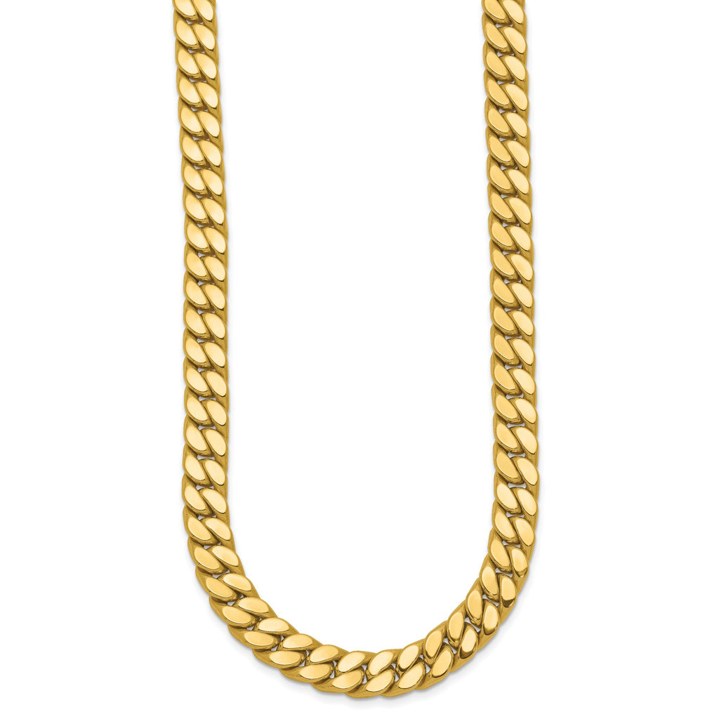 14K Two-tone CZ Polished Fancy Curb Necklace