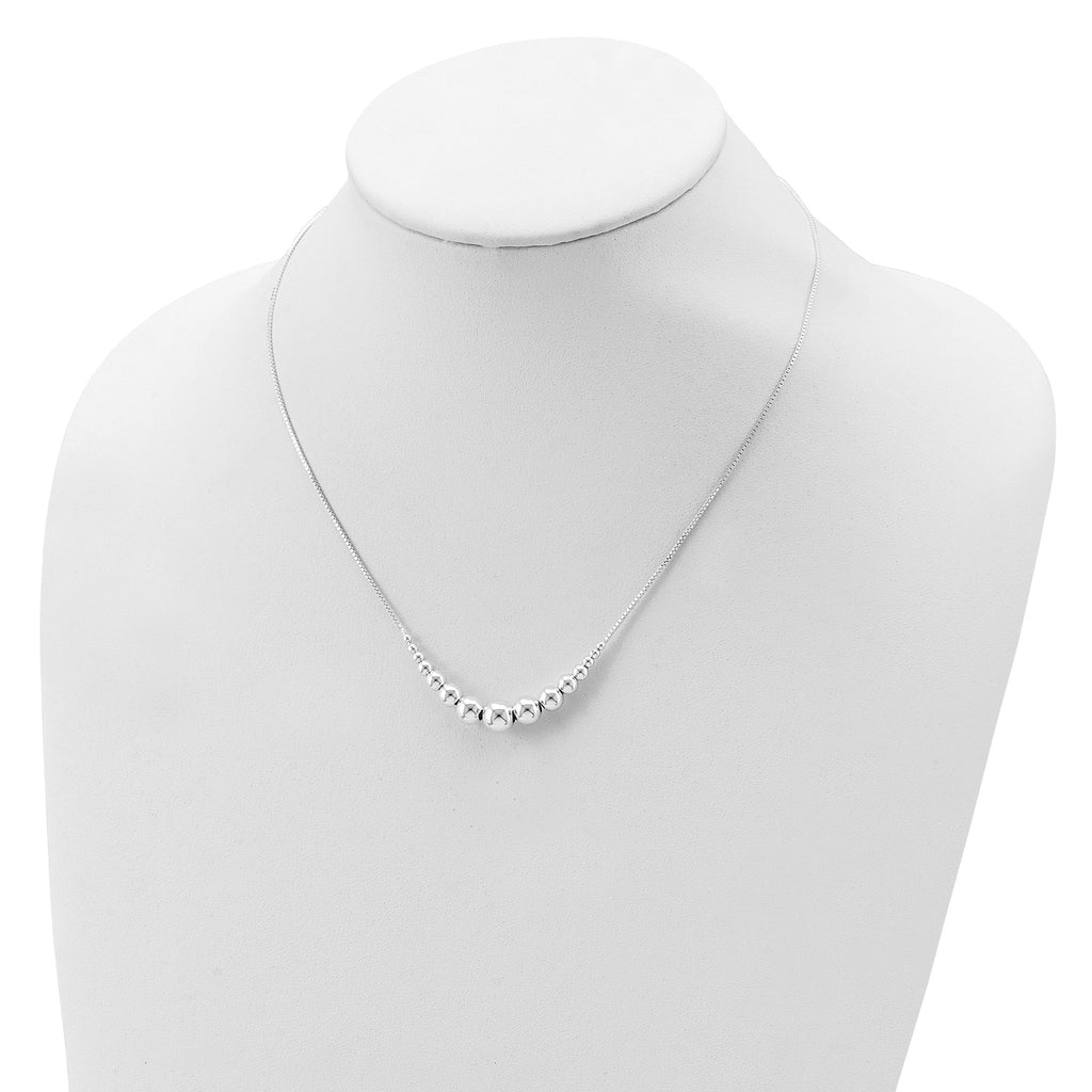 Sophia Jewelers Sterling Silver Beaded Necklace with Polished Finish Elegance
